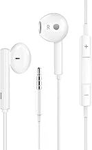 KP TECHNOLOGY Galaxy A32 5G / S10 / S10 Plus / S10e / S9 / S9 Plus / PS5 Earphones - In-Ear Headphones with Remote, Microphone, Noise Reduction, Tangle Free Cable, White