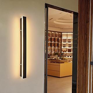 Modern Outdoor Wall Light - 120cm Long Strip, 3 Colour Temp, IP65 Waterproof for Garden, Patio, Balcony