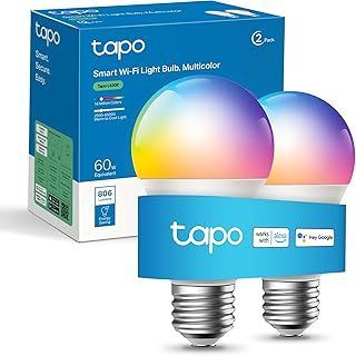 Tapo L530E (2-Pack) E27 Smart Bulb, Alexa Light Bulb, Extra Bright WiFi Smart Light Bulb, Multicolour, Dimmable, 8.3W (60W), Schedule & Timer, Away Mode, Energy Saving, Voice Control Alexa & Google