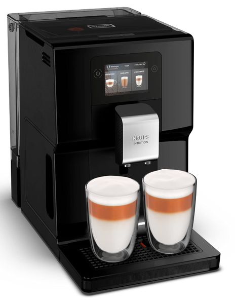 KRUPS Coffee bean grinder machine, colour touch screen, 11 pre-recorded recipes, Intuitive light indicators, front tray access, Easy cleaning, Intuition Preference EA873810
