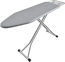 BKTD Ironing Board, Heat Resistant Cover Iron Board with Steam Iron Rest, Non-Slip Foldable Ironing Stand. Heavy Sturdy Metal Frame Legs Iron Stand(13 * 34 * 53 Inches) Silver Gray Color