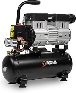 Bimson Power Air Compressor 24 Litre Tank Capacity, Low Noise, Portable, Lightweight, 116 PSI, Oil Free Air Compressor,230V, Ideal for DIY, Workshop, Tradespeople, 2 Year Warranty, Black