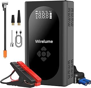 4000A Car Jump Starter Power Pack with Air Compressor 10000mAh Capacity Battery Charger Booster Jump Box Jumper Power Bank with Tire Inflator Emergency Start Super Safe Lithium