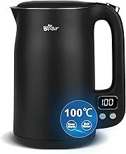 Bear Electric Kettle 1.7L 40°C~100°C 12 Temperatures Control Kettle Digital Display with Keep Warm Function,1800w 304 Stainless Steel Fast Boil Black Kettle, Dry Protection, BPA Free Smart kettle