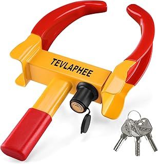 Tevlaphee Universal Adjustable Anti-Drill Lock for Car/Caravan Trailer with 3 Keys