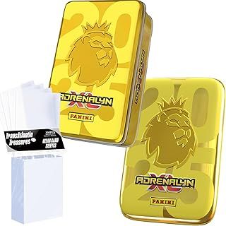 Panini Adrenalyn XL Premier League Soccer Trading Cards 2024-2025 Pocket Tin, Mega Tin & 100 Card Protector Sleeves