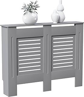 Vida Designs Milton Radiator Cover Grey Traditional Painted MDF Cabinet, Medium (H: 82 / W: 111 / D: 19 cm)