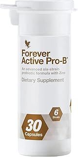 Forever Living Products Forever Active Pro-B, 30 Capsules, Provides 8 Billion CFU per Serving, 6 strains of Friendly Bacteria, Vegetarian Friendly, Gluten Free