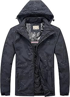 Blu Apparel Mens Padded Waterproof Coat Quilted Rain Jacket for Men Warm Midweight Coat for Men