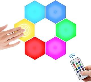 Mcbazel Hexagon Lights with Remote Control,RGB Light Panels, LED Panel Wall Light,Smart LED Wall Light Panels for for Gaming Setup/Wall Decoration/Home Bar Party(6 Pack)