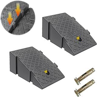 Kerb Ramps Portable Ramp Wheelchair Ramp Lightweight Width Expandable High Reflective,7-16cm High Ramps for Mobility Scooters, Set of 2 (6 inch high)