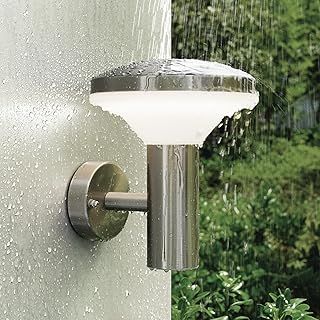NBHANYUAN Lighting Outdoor Wall Light,SUS304 Stainless Steel LED Outside Wall Lights,IP44 Waterproof Wall Lights for Porch,Patio,Silver,1000LM 3000K Warm White