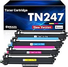 4-Pack TN247 TN-243CMYK Toner Value Pack Compatible for Brother TN243CMYK TN-247 for DCP-L3550CDW MFC-l3770CDW MFC-L3750CDW MFC-L3710CW DCP-L3510CDW HL-L3210CW HL-L3230CDW TN243BK TN243C TN243Y TN243M