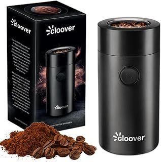 Cloover Coffee Grinder Electric Press for 20S to Enjoy 60g Capacity Manual Press Grinder with Safe 304 Stainless Steel Blades, Fast Grinding for Coffee Beans, Pepper, Grain, Spice, Nuts