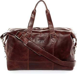 SID & VAIN Travel Bag Holdall Yale Large Duffel Bag Real Leather Weekender Duffle Leather Bag Women and Men