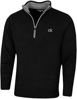 Calvin Klein Mens 2025 Lined Chunky Windproof Lined 1/2 Zip Sweater