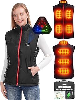 Women Heated Gilet- Lightweight Heating Vest Jacket Coat with Battery Pack Heated Clothing, 4 in 1 Smart Controller
