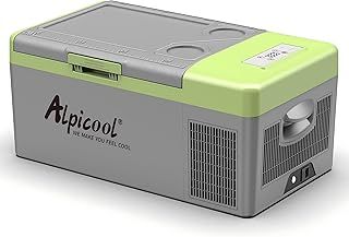Alpicool Y16T 16L Car Fridge 12v Mini Refrigerator Portable Quiet Camping Freezer for Vehicle Truck RV Boat Electric Cool Box Driving Travel Outdoor Picnic
