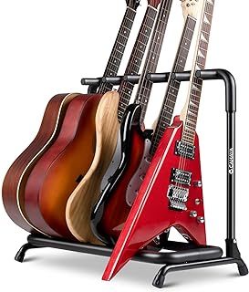 CAHAYA Guitar Stand Multiple Guitar Display Rack Folding Acoustic Guitar Stand Rack For 5 Guitars, Model CY0345