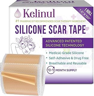 Silicone Scar Sheets(1.6 x 120 Roll-3M) Scar Removal Silicone Scar Tape for Softening and Flattening Scars, Acne, C-Section, Keloid Surgery, Painless Removal, Reusable, Washable, 10-12 Month Supply