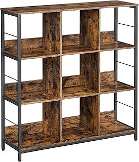 VASAGLE Bookcase, Bookshelf, Ladder Shelf 3-Tier, Display Storage Rack Shelf, for Office, Living Room, Bedroom, 33 x 100 x 103.1 cm, Industrial, Rustic Brown and Black LLS112B01