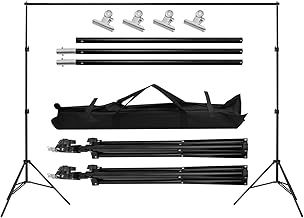Backdrop Support Kit 2x2m/6.5x6.5ft Portable Adjustable Background Stand Backdrop Support System Kit with Carry Bag for Party Wedding Video Photography