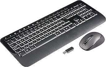 Microsoft Wireless Desktop 2000 Keyboard and Mouse Set, UK Layout - Black, 1 Count