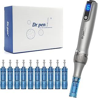 M8S Professional Microneedling Pen - Upgrad Microneedle Dermapen for Hair Beard Growth Wireless Derma Pen Beauty Skin Pen for Face Body with 10PCS Cartridges
