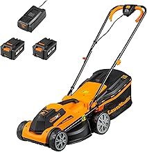 LawnMaster MX 24V 34cm Cordless Lawnmower Plus Spare Battery, MX 24V 4.0Ah Lithium Ion Battery and Fast Charger - With Rear Roller (34cm Mower)