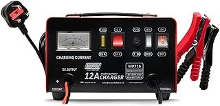 Maypole 12A 12/24V Metal Cased Car Battery Charger Lead Acid AGM Car Caravan Motorhome Van