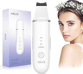 Skin Scrubber, ANLAN Ultrasonic EMS Ion Exfoliating Device Face Cleanser and Blackhead Remover Pores Cleaning Wrinkle Remover Comedone Extractor Skin Care with 4 Modes USB Rechargeable