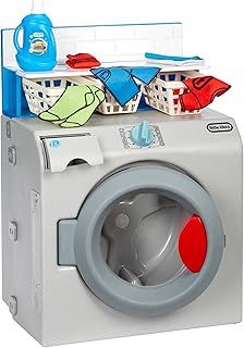 Little Tikes Washer Dryer - Realistic Pretend Play Appliance for Kids - Interactive Toy Washing Machine with 7 Laundry Accessories and Realistic Sounds - For Ages 2+