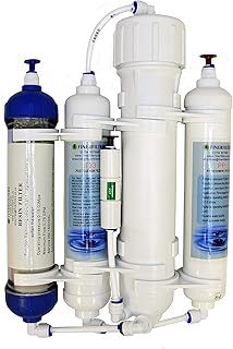 Finerfilters 4 Stage Compact RODI Reverse Osmosis Filter System with DI Resin Stage for Aquariums, suitable for Tropical/Marine/Discus Fish etc. (50 GPD)
