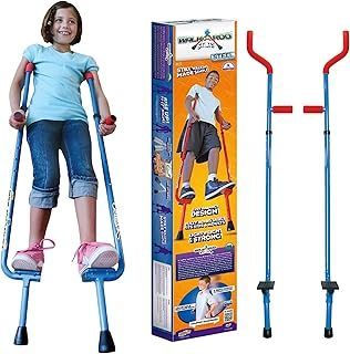 Geospace Original Walkaroo Steel Stilts by Air Kicks with Ergonomic Design for Easy Balance Walking (Blue)