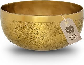 Tibetan Singing Bowl Flower of Life for Yoga, Meditation and Relaxation, Diameter 20 cm, 1,100 g, Matte Surface, Traditional Handmade …