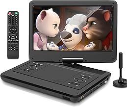 KCR 14.0 inch Portable TV/DVD Player Combo with HD LED Rotating Screen and DVB-T2 Digital TV Tuner/USB/HDMI/AV/Audio, Built-in Battery, Two Stereo Speakers