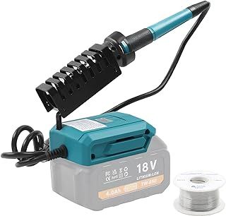 Battery Soldering Iron Set, Cordless Soldering Iron for Markita, Portable Soldering Iron Temperature Super Fast Heating for Electronic Soldering Kit, Hot Cutter, Pyrography Pencil (Without Battery)