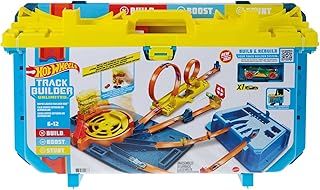 Hot Wheels Track Builder Unlimited Rapid Launch Builder Box, All-In-One Building & Stunting Kit with Track Pieces & Accessories & Storage Container, Gift for Kids 6 Years & Up, GVG11
