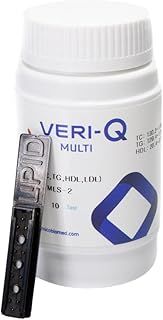 Veri-Q Cholesterol Home Test Kit Strips - Healthy Lipid HDL, LDL and Triglyceride Test Strips Used with The Veri-Q Checking Machine. 5 Testing Strips Included. Results in Seconds