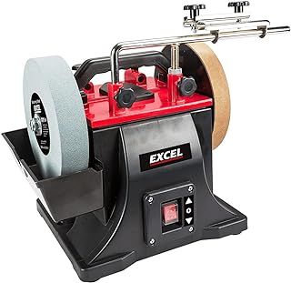 Excel 200mm Electric Wet Stone Grinder Sharpener 240V/180W with Honing Wheel - Efficient Grinding and Polishing Tool, Electric Grinder, Electric Polisher, Grinding Wheel