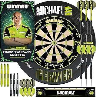 WINMAU Michael van Gerwen MvG Sets available with Dartboards, Cabinets, Surrounds, Darts and Accessories