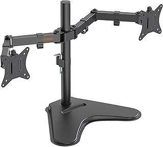 VonHaus Dual Stand for Screens, Monitor Desk Mount, Height Adjustable, Easy Assemble Stand with Full Tilt, Rotation & Swivel Arms, VESA: 75x75 & 100x100mm