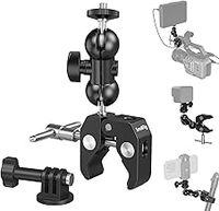 SMALLRIG Upgrade Camera Mount Clamp, Double Ball Head Magic Arm with Clamp, Super Clamp with Non-slip Threads, Load Capacity 1.5kg for Gopro, Webcam, Camera, Monitor and Light -1138B