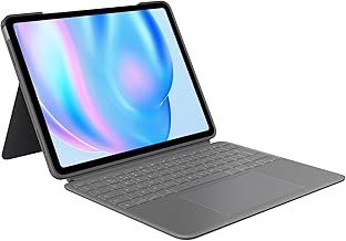 Logitech Combo Touch iPad Air 13-inch (M2 & M3)(2024 & 2025) Keyboard Case - Detachable backlit keyboard with kickstand, comfortable typing, multi-use mode, QWERTY UK English Layout - Grey