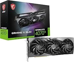 MSI GeForce RTX 4070 Ti GAMING X SLIM 12G Graphics Card - RTX 4070 Ti GPU, 12GB GDDR6X (21Gbps/192-bit), PCIe 4.0-TRI FROZR 3 (3 x TORX Fan 5.0), Gaming & Silent Mode, RGB - HDMI 2.1, DisplayPort 1.4a