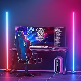 Led Floor Lamp 2 Packs, RGB Corner Floor Lamp with APP and Remote Control, 16 Million Colors & 68+ Scene Color Changing Ambience Light with Music Sync for Living Room, Bedroom, Gaming Room
