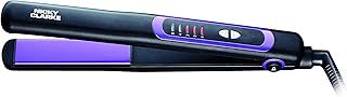 Nicky Clarke Frizz Control Straightener Ionic Technology Tourmaline Ceramic Plates, 5 Heat Settings up to 230°C Suits All Hair Types, Fast Heat Up, 360° Swivel 2m Salon Cable Black & Purple - NSS236