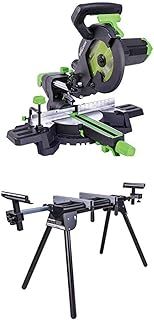 Evolution Power Tools F210SMS Sliding Mitre Saw with Multi-Material Cutting, 45 Degree Bevel, 50 Degree Mitre, 230 mm Slide, 1200 W, 230 V, Black