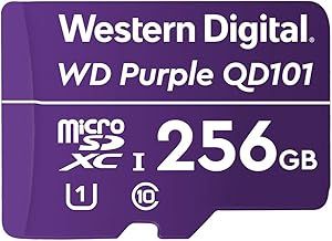 Western Digital WD Purple SC QD101 256GB Smart Video Surveillance microSDXC Card, Ultra Endurance Up to 128 TBW