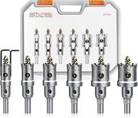 GETLITOOL 6Pcs TCT Hole Saw Drill Bit Set 16-32mm, Heavy-Duty Tungsten Carbide Bit Kit with 2Pcs L-Wrench, Hole Saw with Storage Box for Stainless Steel, Hard Metal, Plastic, Iron